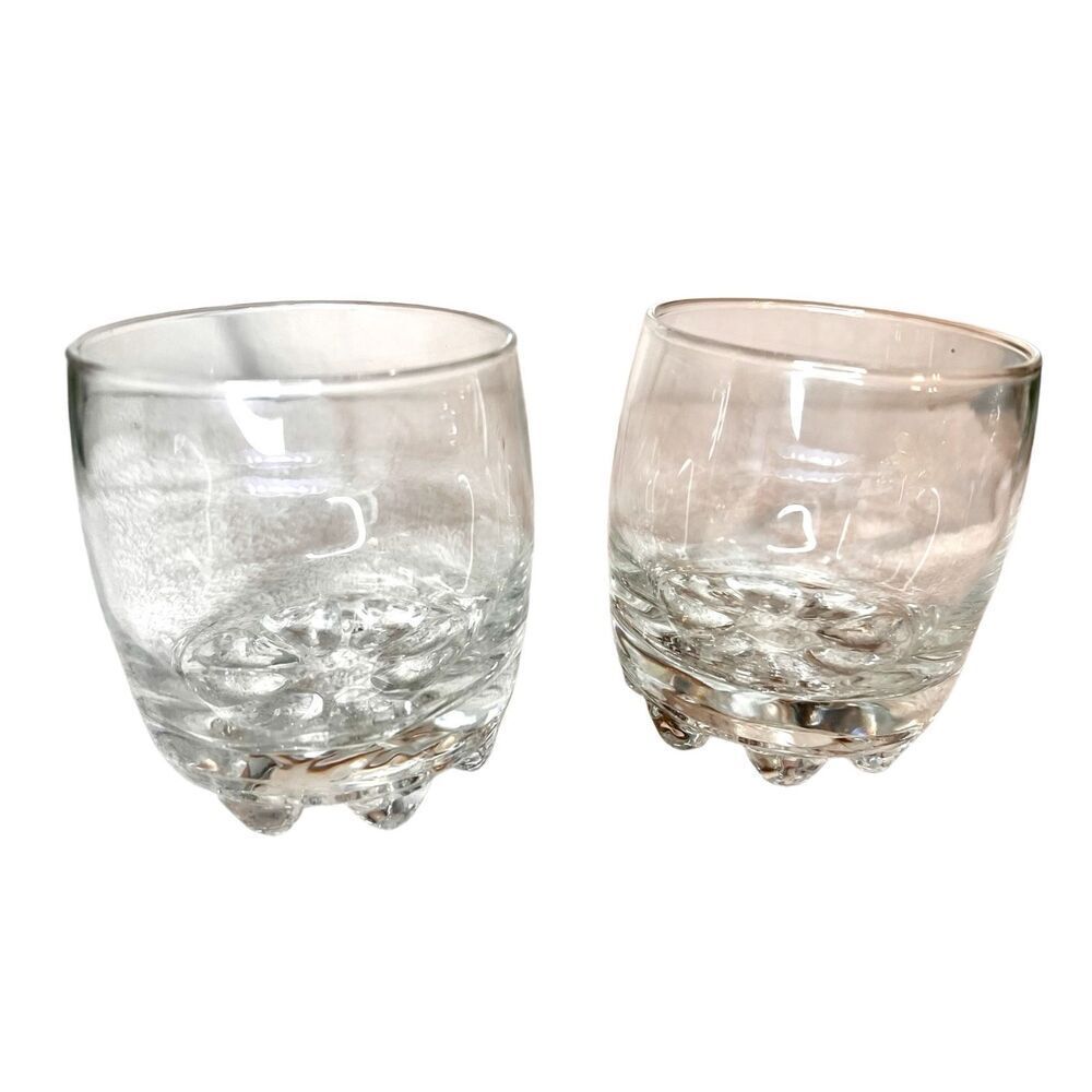 Set of 2 Bormioli Rocco Galassia Whiskey Cocktail Glasses-Clear Vintage Barware